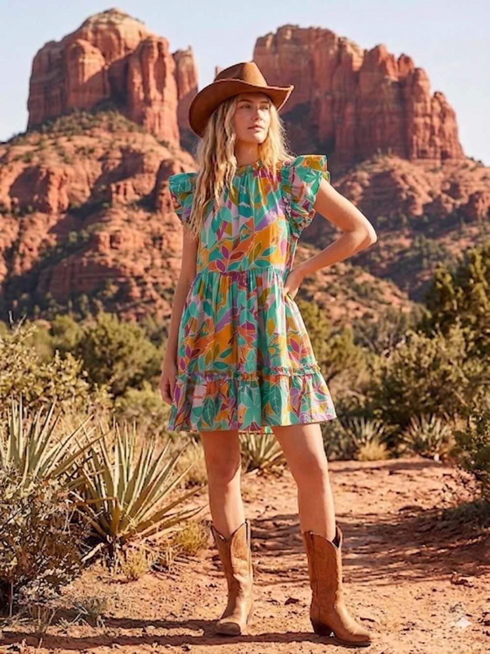 Medium House of Harlow 1960 Multicolor Floral Print Mini Dress